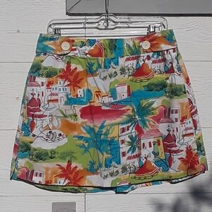 Multicolor Abstract Print Skort